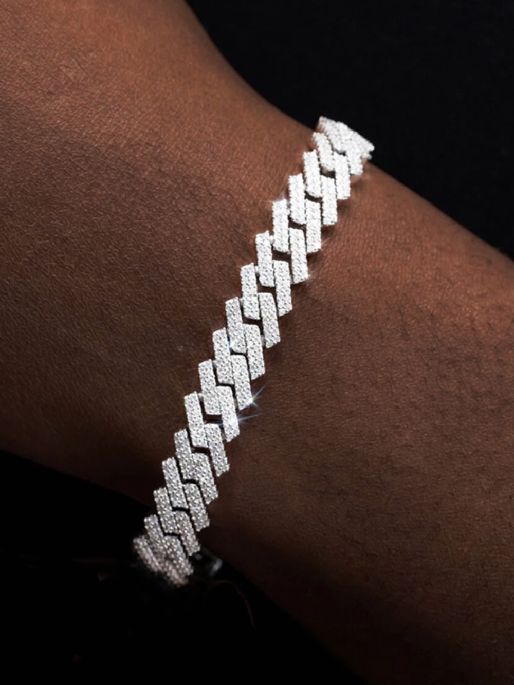 💎 Moissanite Cuban Link Bracelet – 925 Sterling Silver